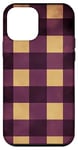 Coque pour iPhone 12 mini Violet Moderne Rayé Marron Classique Carreaux Grand