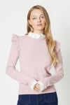 Ruffle Shoulder Jumper With Frill Neck & Cuff