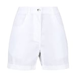 Regatta Womens Pemma Organic Cotton Shorts, White, 14 UK