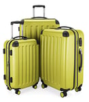 HAUPTSTADTKOFFER - Spree - Set de 3 valises, Bagages rigides, ABS, TSA, extensible, extra léger, 4 roues, (S M & L), fougère