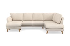 Trend Lyx U-Sofa med Divan Venstre - Beige Kordfløyel U-sofa