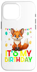 Coque pour iPhone 16 Pro Max It's my birthday a fox stamping party for girls