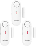 TECKNET Door Alarm Sensor, Window Alarm Sensors, 2-in-1 Alarm & Chime, 3-level