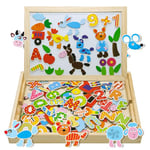 Uping Puzzle Magnétique avec Tableau Double Face Aimanté pour Enfant 3 Ans et Plus 155 Pièces