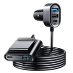 Joyroom Multi Car Charger 2xUSB-C PD + 2xUSB QC3.0 72W - Sort