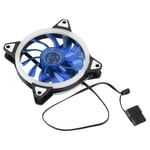 12cm 120mm Ultra Silent 3pin 4pin PC CPU Case Cooler Tuuletin 2 LED-rengasta (sininen)