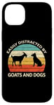 Coque pour iPhone 14 Plus Retro Pet Dogs Goats Lover Easily Distracted By Dogs & Goats