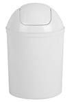 Unicorpse Plastic 5 Litre Swing Waste Dustbin Garbage Bin for Bathroom Toilet kitchen (White)