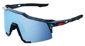 Lunettes 100  speedcraft   noir holographic   verres hiper miroir bleu