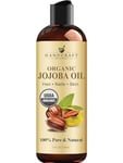 Handcraft Blends USDA Organic Jojoba Oil - 236 ml - 100% Pure & Natural - Premium Grade Carrier Oil - Hair, Face and Body Oil - Deeply Moisturizing - Anti-Aging - Cold-Pressed and Hexane-Free