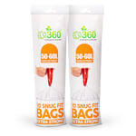 EcoBag - 20 Pack White Kitchen Drawstring Bin Liner - 50-60L - 28 Microns - Heavy Duty, Extra Strong, Brabantia Compatible, Eco-Friendly, Tear Resistant, Clear Recycling Bags (620 x 810mm)