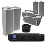 100V Column Wall Speaker System for PA Background Music in Pubs Restaurants (x6)