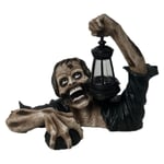 Xuanshengjia Zombie Garden Statue, Zombies Crawl Out Of The Grave With Led Lantern, Resin Zombies Gnome Horror Garden Sculpture, Walking Dead Zombie For Halloween Haunted House Decoration