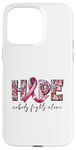 Coque pour iPhone 15 Pro Max Ruban rose « Hope Nobody Fights Alone » pour la sensibilisation au cancer du sein