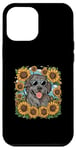 Coque pour iPhone 12 Pro Max Chien de Terre-Neuve aux tournesols