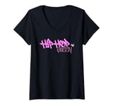 Womens Hip hop dance street art graffiti spray paint dancing dancer V-Neck T-Shirt