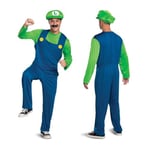 Super Mario - Costume Luigi Adulte - Taille L/XL (42-46) - Set combinaison, Chapeau et Moustache Adhésive - Déguisement Officiel Nitendo - Pour Fêtes et Cosplay - Costume Authentique et Réaliste