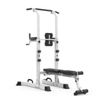 BZLLW Power Tower, la séance d'entraînement Dip Station avec Sit Up Banc, Home Gym Tirez Dip Station, Pull Up Bar Dip Support, Réglage de la hauteur Accueil Musculation Multi-Function Fitness Equipmen