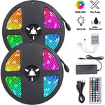 Bande lumineuse led rgb, Ruban led 10M avec 300 led de lumière, Bande Auto-adhésive Télécommandée IP65 imperméable pour Mur Arrière Party