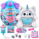 Rainbocorns Puppycorn Rescue Surprise, Miss T the Husky - Collectible Plush - Over 12 Surprises, Peel and Reveal Heart, Stickers, Syringe Slime, Ages 3+ (Husky)