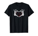 Skeleton Hands Heart Spooky Retro Love T-Shirt