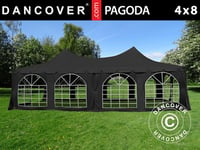 Partytelt Pagoda 4x8m, svart