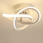 LED-taklampa för gångar Modern personlighetsdesign Ringar Chandelier Taklampa för vardagsrum Sovrum Sovrum Svart och vit Varm belysning 22w (vit)