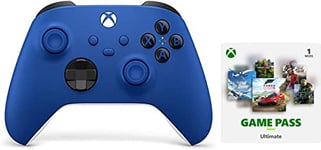 Manette Xbox Bleue Sans fil - Shock Blue + Abonnement Xbox Game Pass Ultimate | 1 Mois