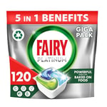 Fairy Platinum All-In-One Dishwasher Tablets Bulk, 120 Tablets (24 x 5), Original, With Anti-Dull Technology & Rinse Aid Action, Fairy Dishwasher Tablets