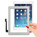 Vitre Ecran Tactile iPad 4 A1458 Blanc Assemblée Home Pré-monté Adhésif PREMIUM