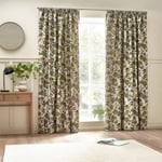 Wylder Jacquard Pomegranate Floral Pencil Pleat Curtains - 228cm x 228cm