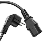 Câble d'alimentation idéal en Euro, connecteur de Protection 90° coudé à IEC Jack C13 Droit, Câble d'alimentation Accessoires pour appareils ménagers, 1,00 m, Noir