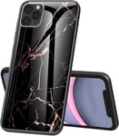 Cas De Téléphone Pour Apple Iphone 11 Pro Étui De Protection Antichoc À Encliqueter Avec Motif En Marbre À Coque Arrière En Verre Pour Iphone 11 Pro Ls Marble Gold