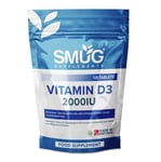 Vitamin D3 Tablets by SMUG Supplements  - 120 2000IU Pills - Made in Britain