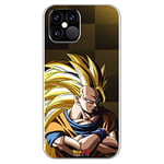 Personalaizer Coque pour iPhone 12-12 Pro - Dragon Ball Z Goku SS3 Fondo