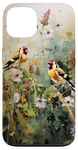 iPhone 13 Gold Finches Watercolour Case