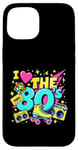 Coque pour iPhone 15 Chemise « I Love The 80s » pour homme et femme, costume de fête vintage des années 80