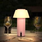 Ecvivk Lampe de Table LED Sans Fil Lampe Champignon Tactile Dimmable Batterie Rechargeable Lampe de Table Blanc Chaud Lampe de Chevet Portable Intérieur et Extérieur Lampe de Table étanche (Rose).