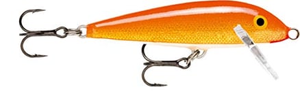 Rapala CountDown Lure with Two No. 7 Hooks, 1.5-2.4 m Swimming Depth, 7 cm Size, Gold Fluorescent Red