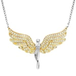 Engelsrufer ERN-FLYANGEL-ZI-BI Collier pour femme en argent sterling avec ange bicolore avec zircons blancs Fermoir mousqueton Sans nickel Taille 40 + 4 cm, 50 cm, Argent sterling, Zircone cubique