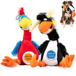 Pet Craft Supply Lot de Jouets interactifs pour Chien Giggling Puffin et Perroquet avec Son pour Chiens de Grande et Petite Taille Jouet en Peluche Douce à mâcher