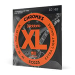 D'Addario Guitar Strings - Chromes Electric Guitar Strings - Flat Wound - Polished for Ultra-Smooth Feel and Warm, Mellow Tone - ECG23 - Extra Light, 10-48, 1 - Pack, XL