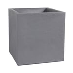 EDA - Jardinière carrée Volcania effet pierre 39,5 x 39,5 x 43,5 cm - 31 l - Gris galet