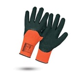 ROSTAING Gants COLDPRO - Paire de gants Chaud de Chantier par Temps Froid - Pour Tous les Travaux abrasifs du BTP et la Construction - Gants de Manutention adapté à la Maçonnerie - Gant Orange et Noir