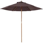 OutSunny Patio Umbrella Wood Brown