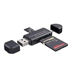 Adaptateur de Lecteur de Cartes Micro USB OTG USB 2.0 SD/Micro SD - Connecteur Standard pour Smartphones et tablettes avec Fonction OTG pour SDXC, SDHC, MMC, RS-MMC, Micro SDXC, Micro SDHC, UHS-I