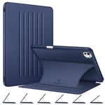 FINTIE Coque pour iPad Pro 11 Pouces 2024 M4 (A2836/A2837/A3006), Etui Magnétique Fixation à 6 Angles + Rangement de Stylet, Housse Antichoc Veille/Réveil Automatique, Marine