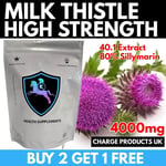 Milk Thistle 300 Tablets Strong High Strength 4000mg 80% Silymarin 40.1 EXTRACT