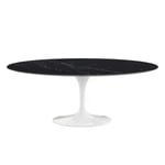 Knoll - Saarinen Oval Table - Matbord, 198 x 121 cm, Vitt underrede, skiva i glansig svart Marquina marmor - Spisebord - Eero Saarinen - Svart - Metall/Stein