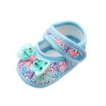 Baby Girl Anti-slip Floral Bow Casual Sneakers Toddler Shoes Blue 7-12months